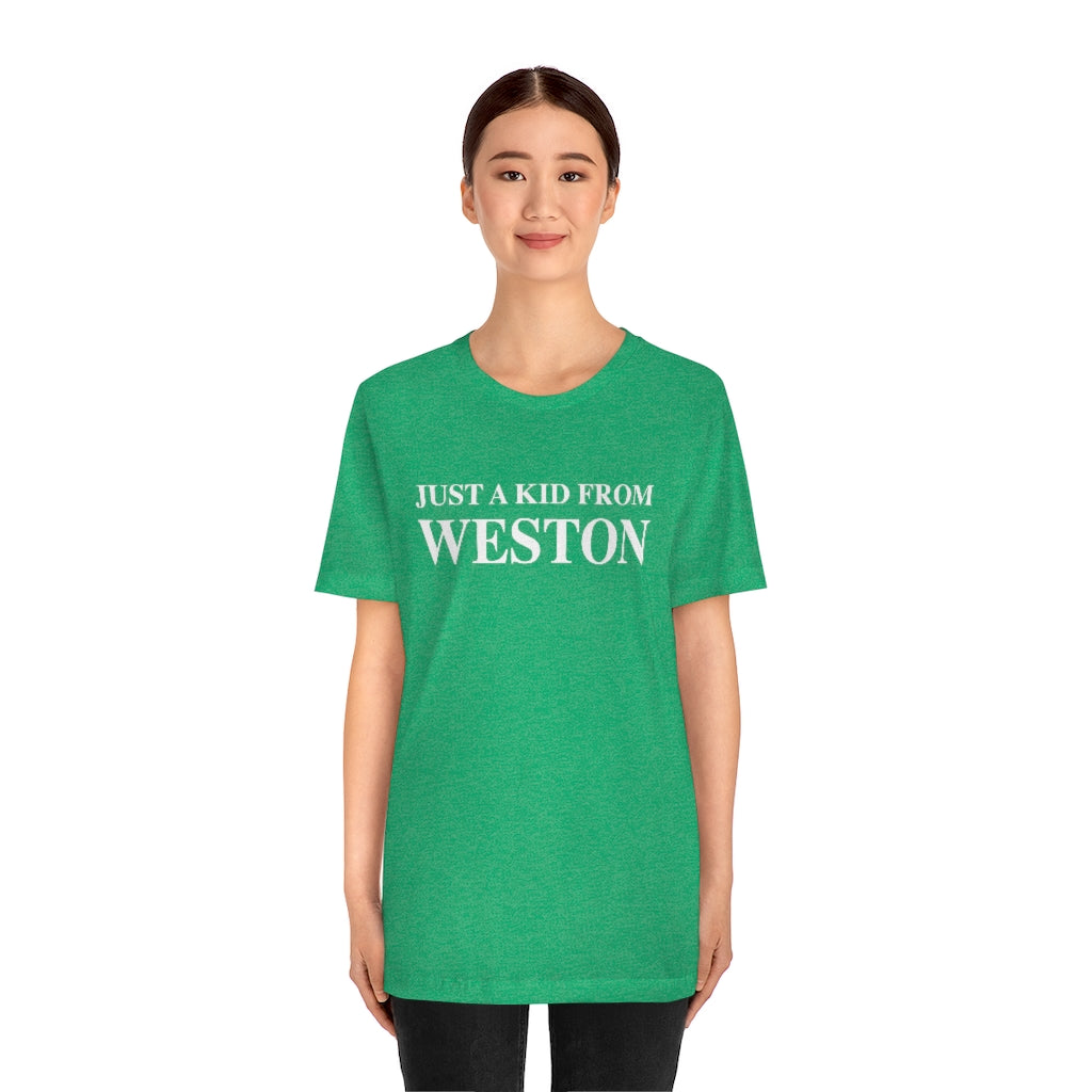 Just a kid from Weston, Weston, Connecticut tee shirts, hoodies sweatshirts, mugs and other apparel, home gifts and souvenirs. Proceeds of this collections goes to help Finding Connecticut’s brand. Free USA shipping 