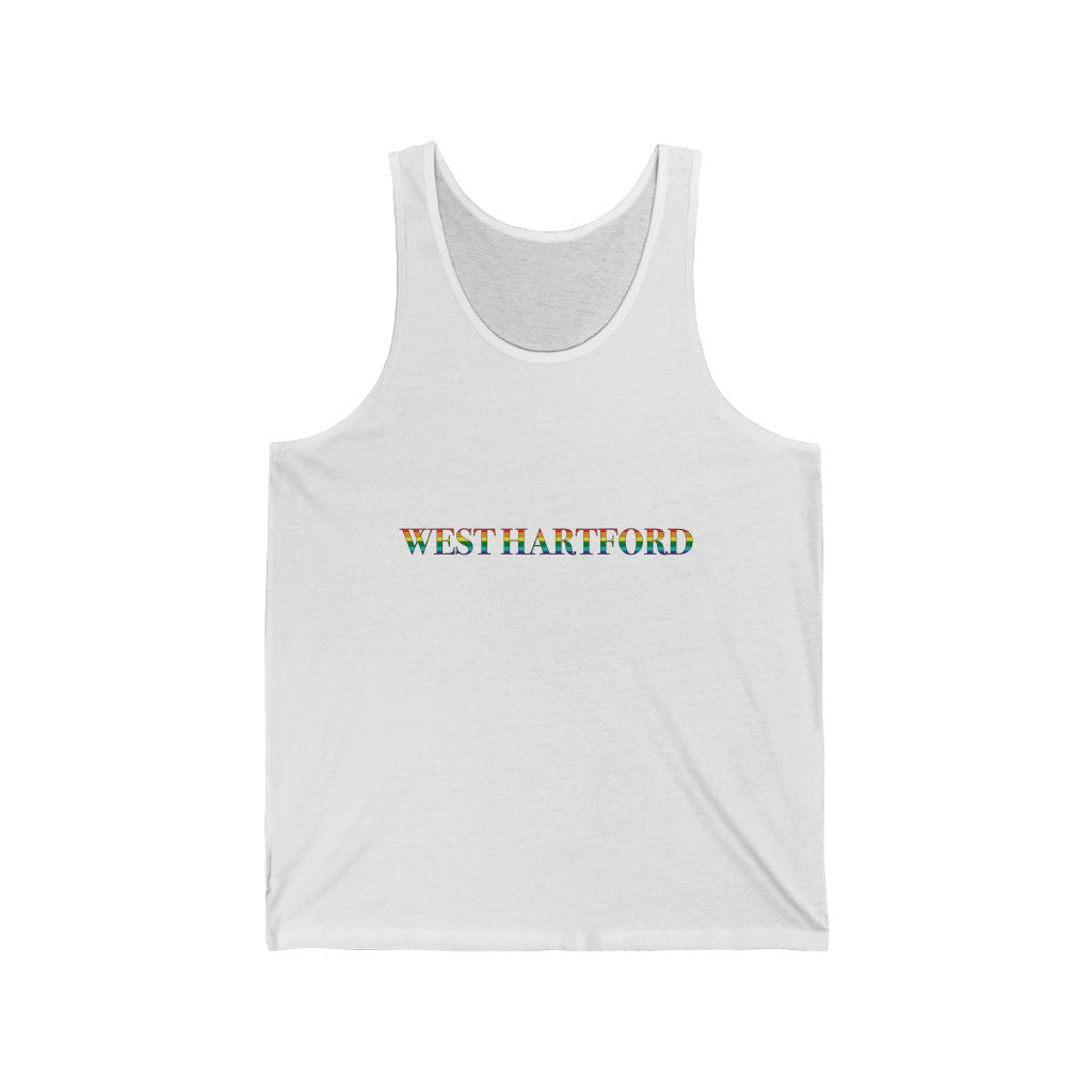 West Hartford Rainbow tank top.  West Hartford Connecticut tee shirts, hoodies sweatshirts, mugs, other apparel, home gifts, and souvenirs.  10% of the Proceeds of this collection will be donated to a Connecticut LGBTQ organization. Free USA shipping. 