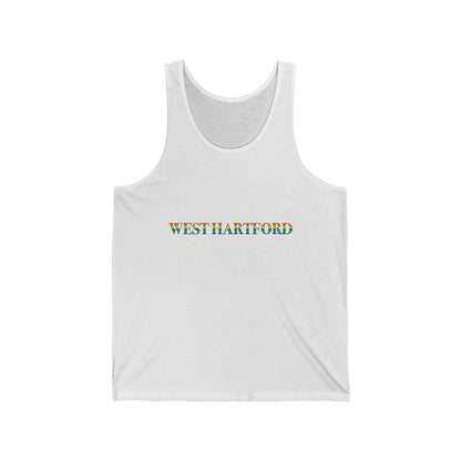 West Hartford Rainbow tank top.  West Hartford Connecticut tee shirts, hoodies sweatshirts, mugs, other apparel, home gifts, and souvenirs.  10% of the Proceeds of this collection will be donated to a Connecticut LGBTQ organization. Free USA shipping. 