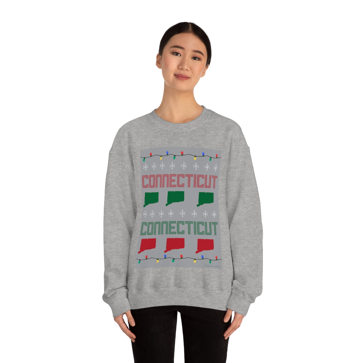 Connecticut Ugly Holiday Unisex Heavy Blend™ Crewneck Sweatshirt