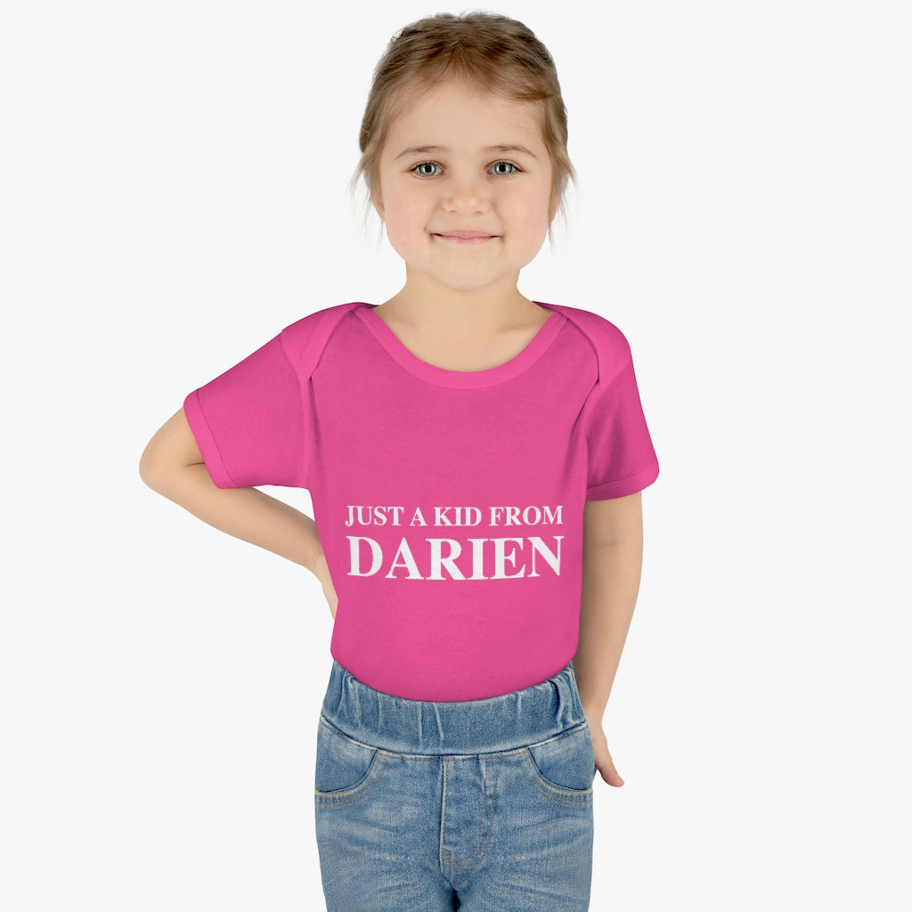 Just a kid from Darien Infant Baby Rib Bodysuit