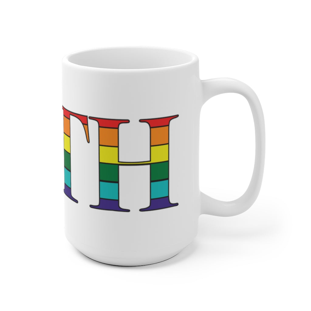 Bath Rainbow White Ceramic Mug