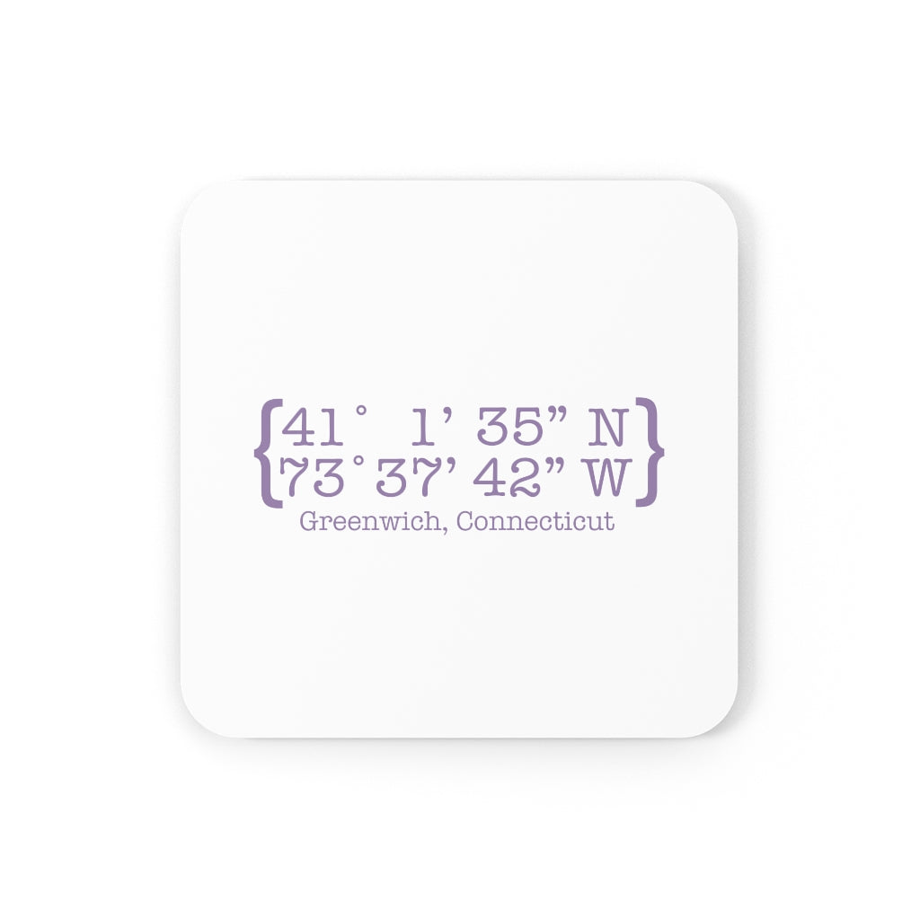 Greenwich Coordiantes Cork Back Coaster