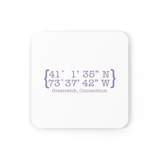 Greenwich Coordiantes Cork Back Coaster