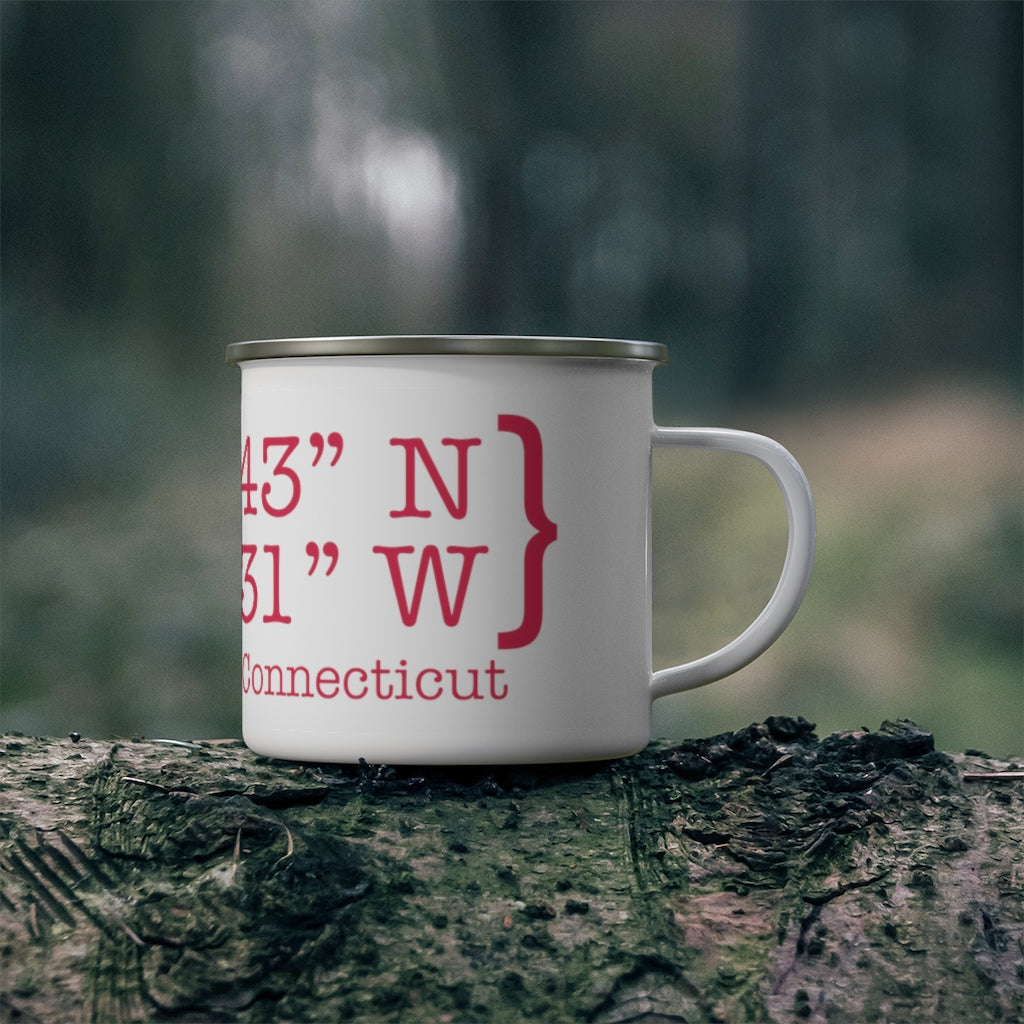 West Hartford Coordinates camping mug.  West Hartford Connecticut tee shirts, hoodies sweatshirts, mugs, other apparel, home gifts, and souvenirs. Proceeds of this collection go to help Finding Connecticut’s brand. Free USA shipping. 