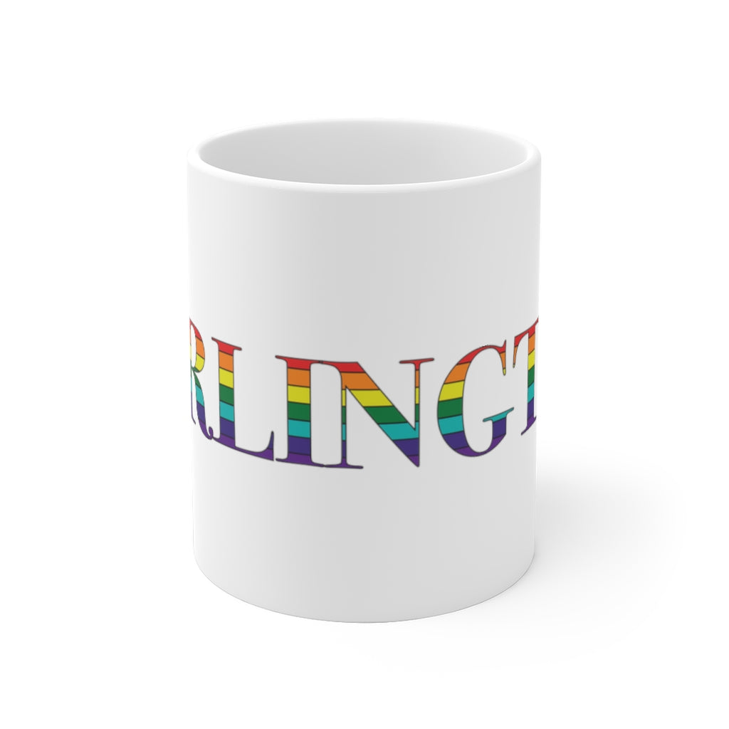 Burlington Rainbow White Ceramic Mug