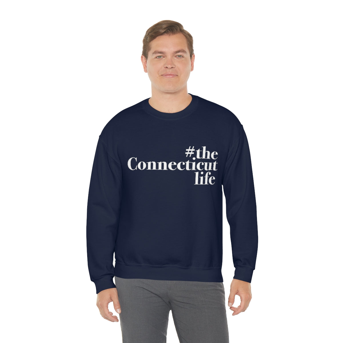 #theconnecticutlife Unisex Heavy Blend™ Crewneck Sweatshirt - White Font