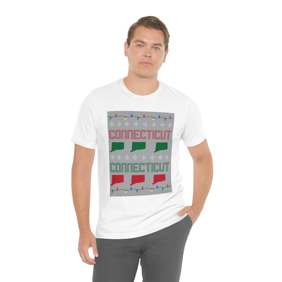 Connecticut Ugly Holiday Unisex Jersey Short Sleeve Tee