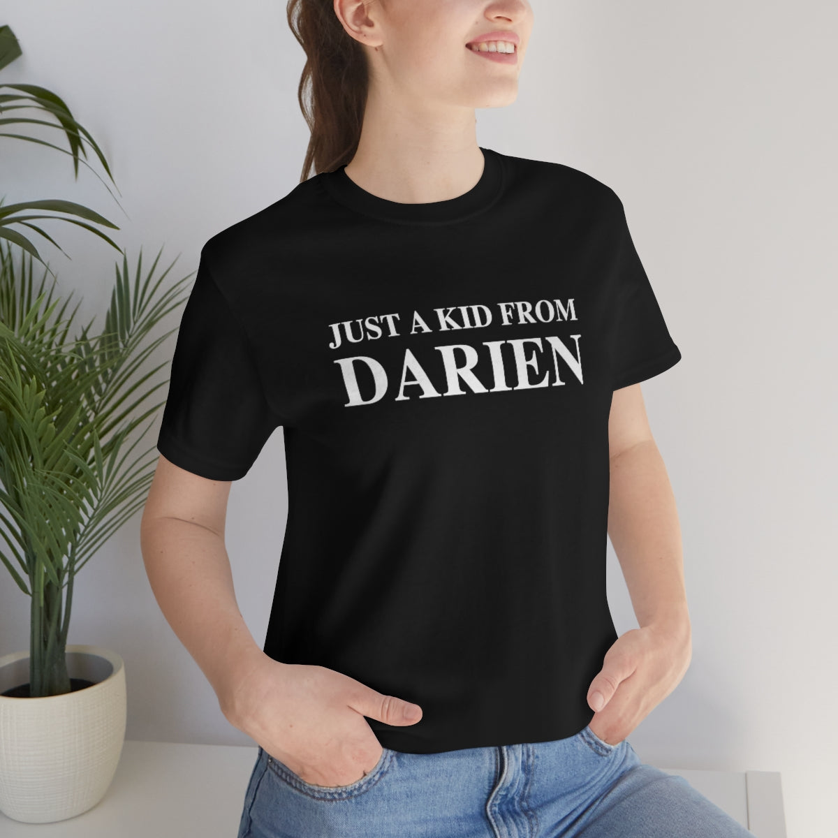 just a kid from darien unisex tee shirt