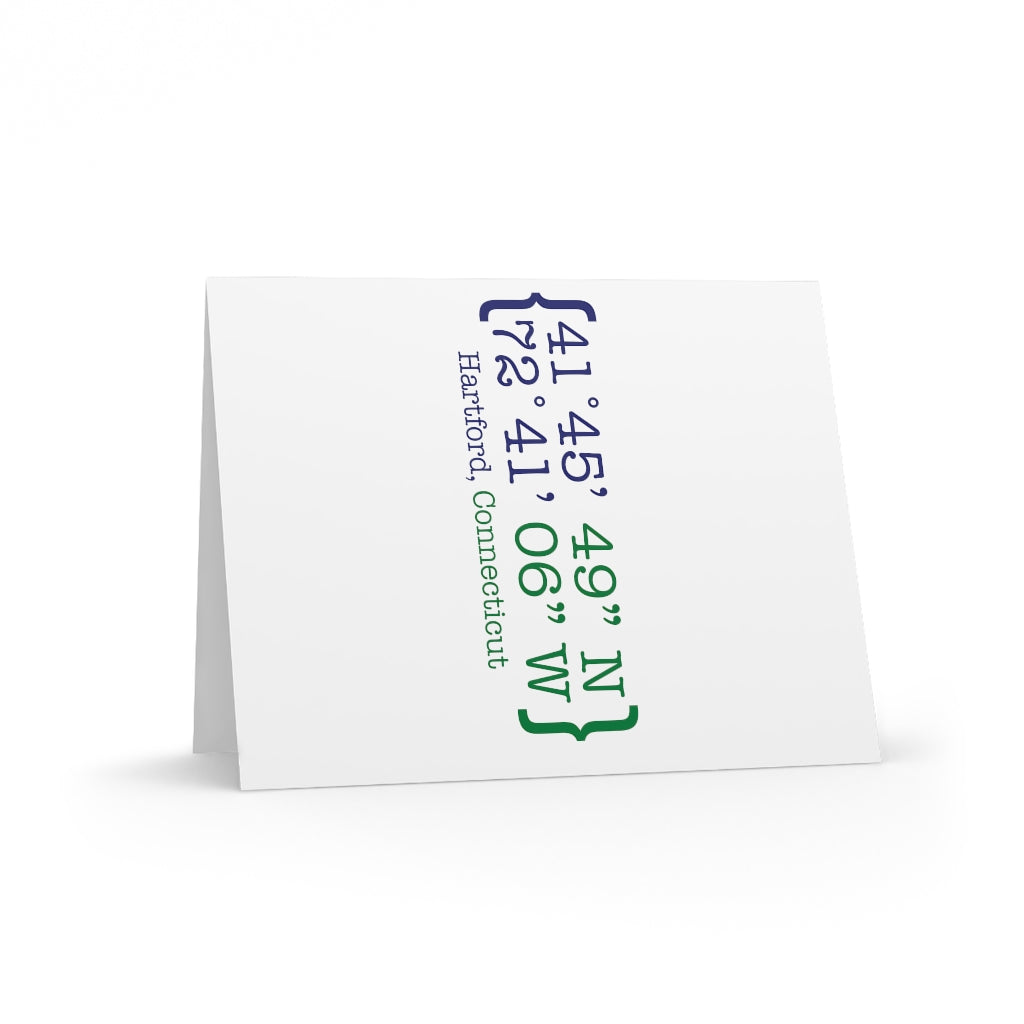 Hartford Coordinates Greeting Cards (8, 16, and 24 pcs)