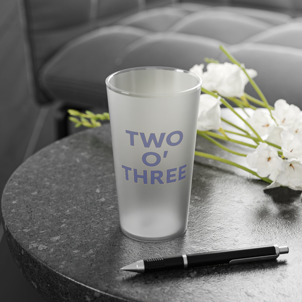 Two O' Three Frosted Pint Glass, 16oz