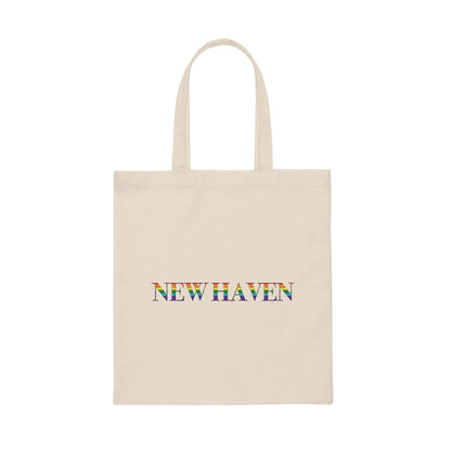 New Haven Rainbow Canvas Tote Bag