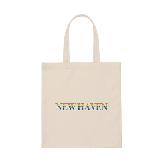 New Haven Rainbow Canvas Tote Bag