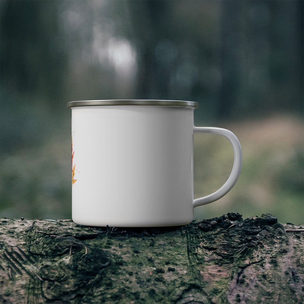 Maine Leaves Enamel Camping Mug