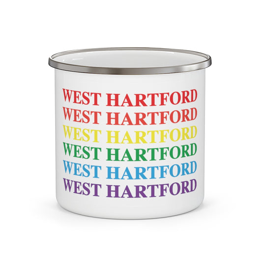 West Hartford Pride camping mug.  West Hartford Connecticut tee shirts, hoodies sweatshirts, mugs, other apparel, home gifts, and souvenirs.  10% of the Proceeds of this collection will be donated to a Connecticut LGBTQ organization. Free USA shipping. 