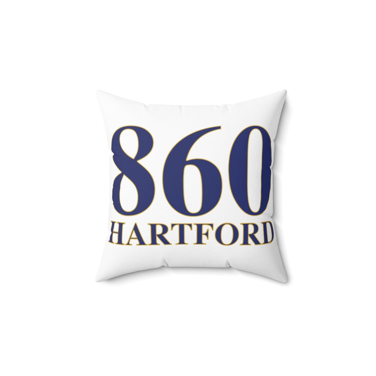 860 Hartford Spun Polyester Square Pillow 860 Hartford Collection. Inspired by the Connecticut flag and the 860! Show off for your pride for Connecticut and Hartford!   Proceeds of this collection go to help build Finding Connecticut’s website and brand. • Free USA shipping   Click here to go to our home page