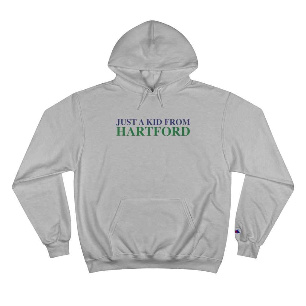 Just a kid from Hartford Champion Hoodie  Did you grow up in Hartford, Connecticut? Or know of someone who did? This collection is for someone who has those special Hartford memories.  Proceeds help grow Finding Connecticut's website and brand.   Click here to go back to our home page. 