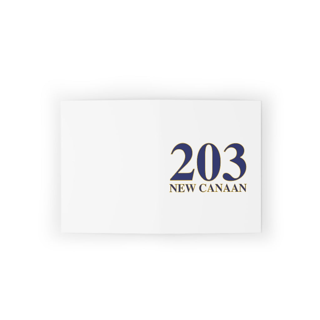 New Canaan 203 Connecticut Greeting Cards  The 203 New Canaan Collection. Show off New Canaan and Connecticut at the same time. Colors were inspired by the Connecticut state flag.   Proceeds help build Finding New Canaan and Finding Connecticut's brand. 