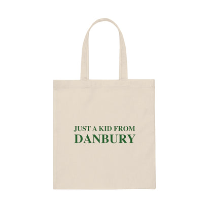 just a kid from danbury tote bag