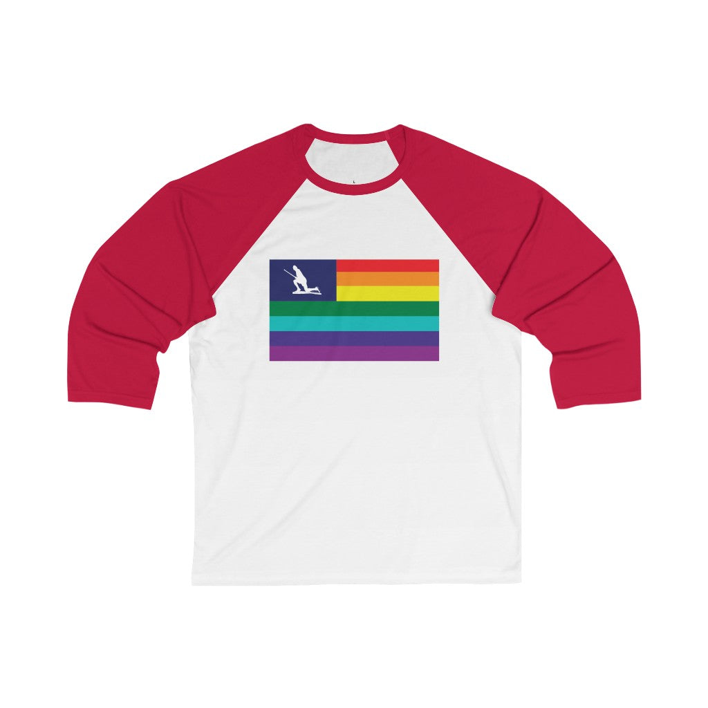 Minuteman Pride Flag Unisex 3\4 Sleeve Baseball Tee