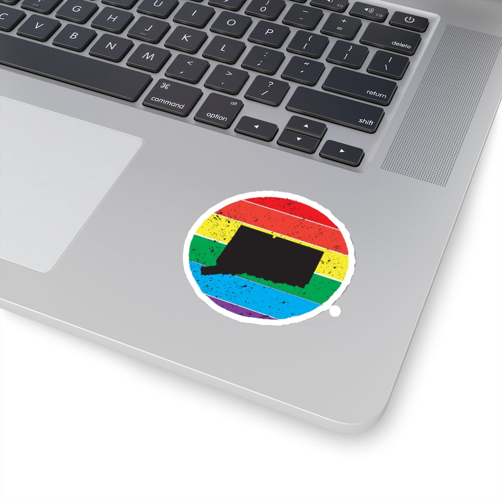 Connecticut Rainbow Kiss-Cut Stickers