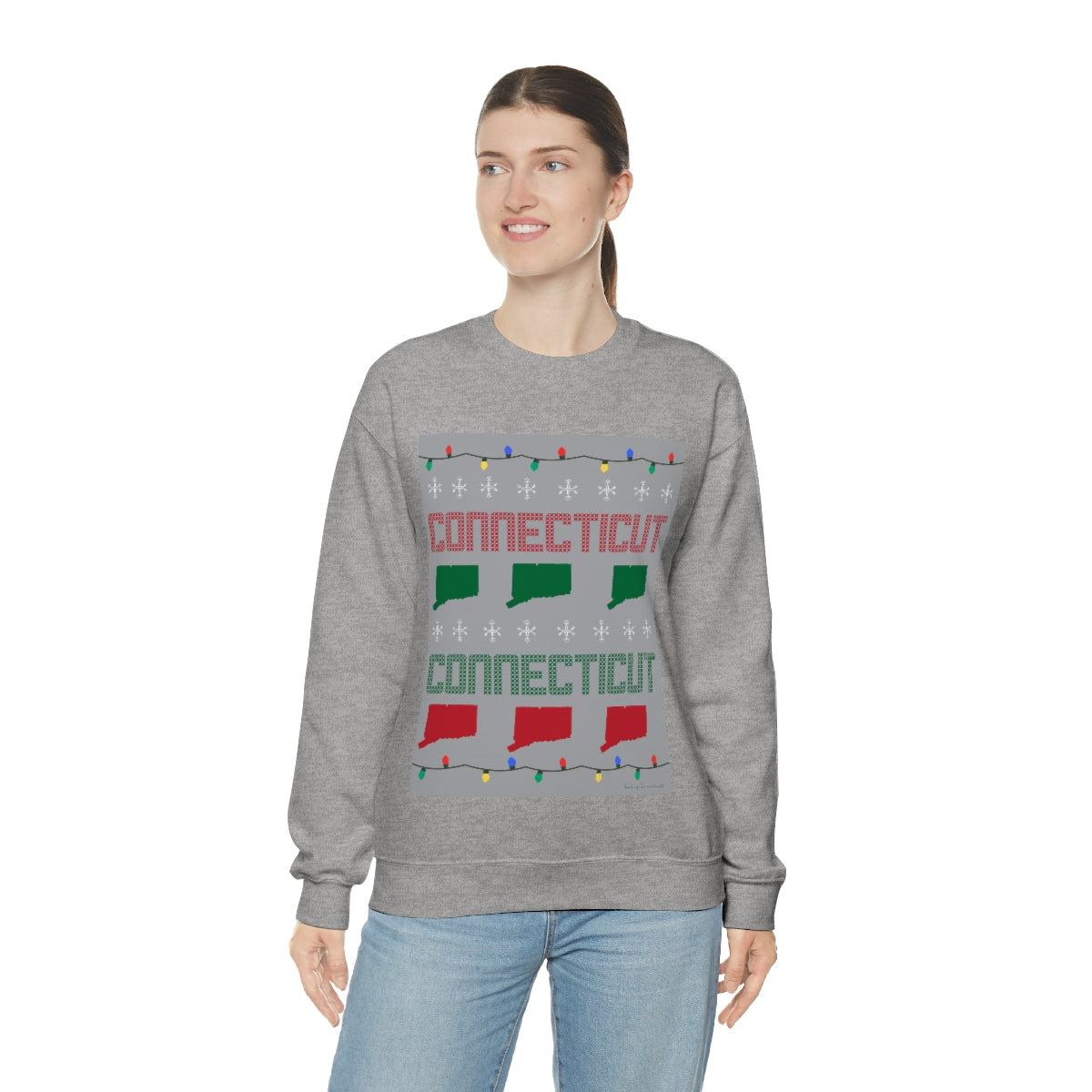 Connecticut Ugly Holiday Unisex Heavy Blend™ Crewneck Sweatshirt