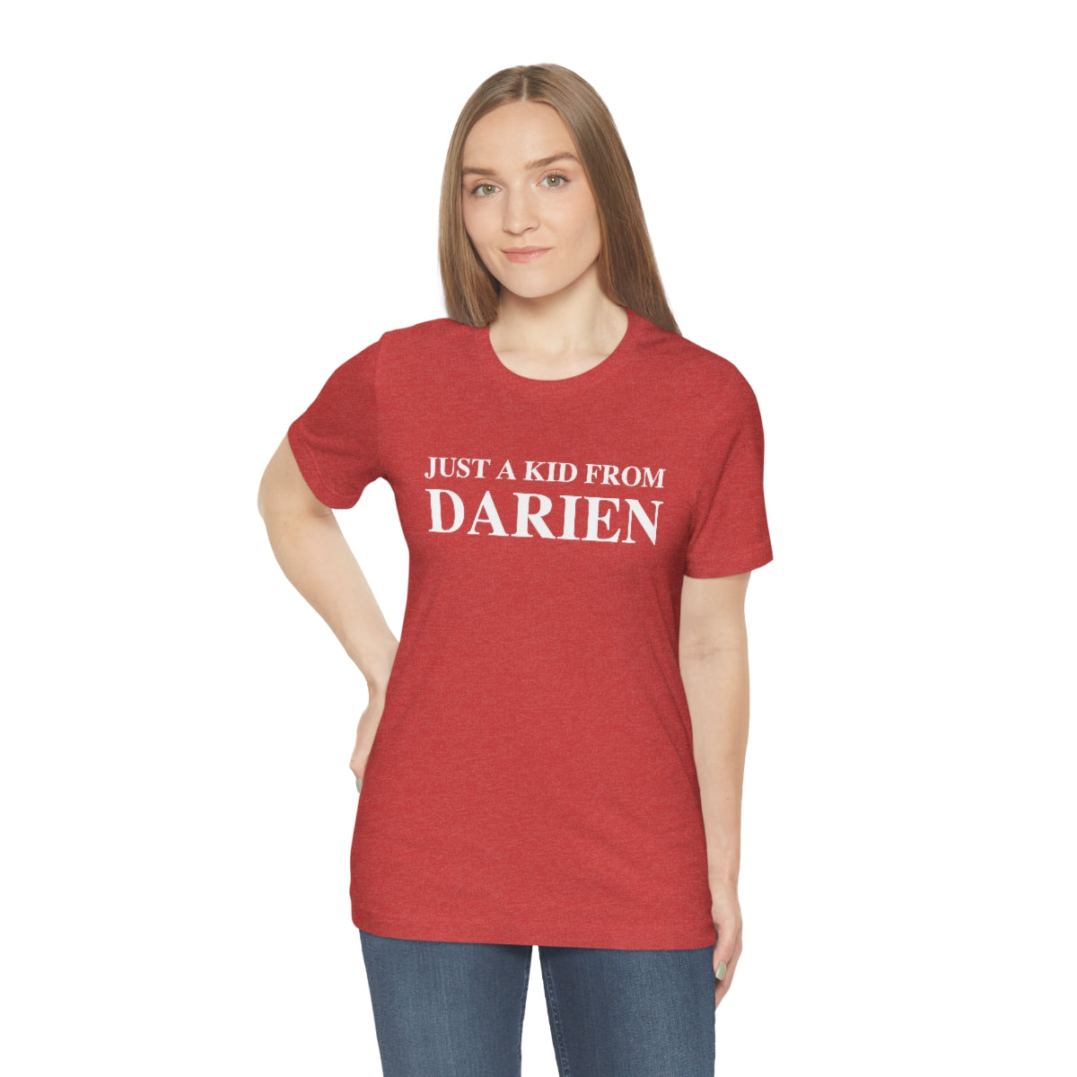 Just a kid from Darien Unisex Jersey Short Sleeve Tee