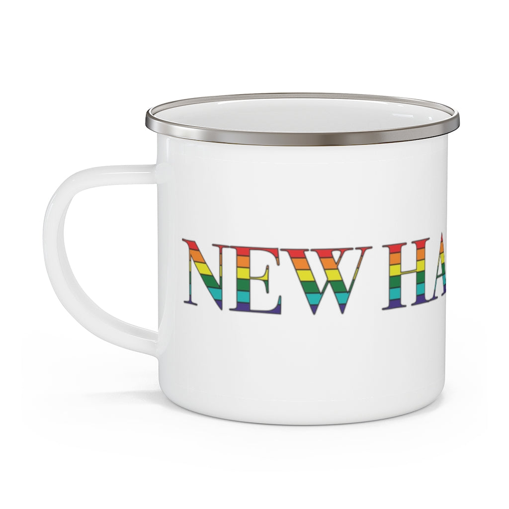 New Hampshire Rainbow Enamel Camping Mug