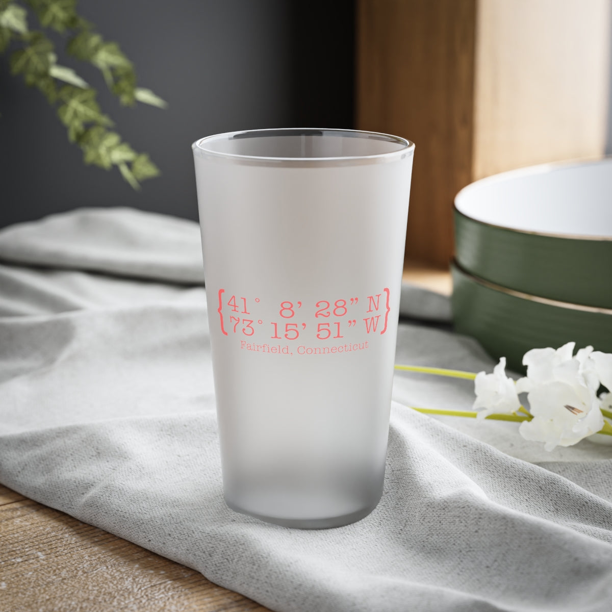 Fairfield Coordinates Frosted Pint Glass, 16oz