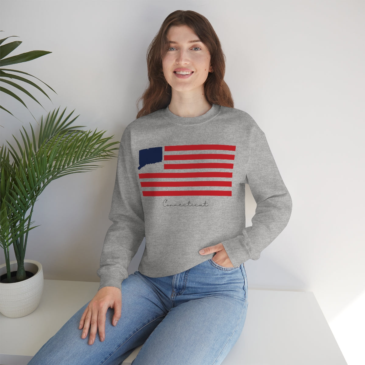 Connecticut Flag Unisex Heavy Blend™ Crewneck Sweatshirt