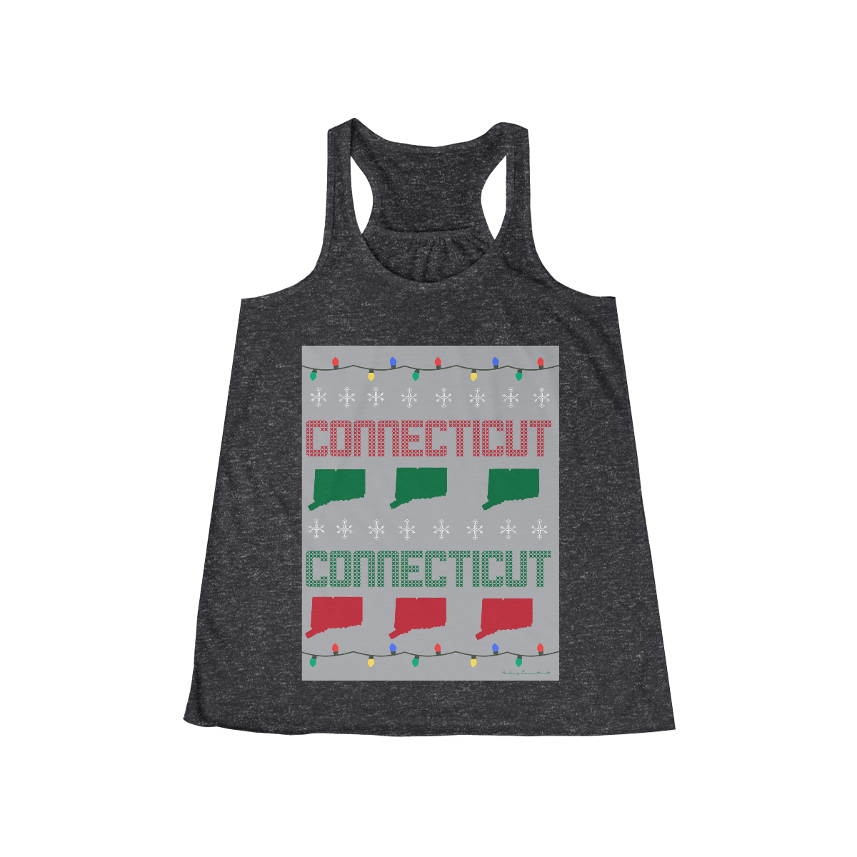 connecticut ugly holiday womens tank top shirt 