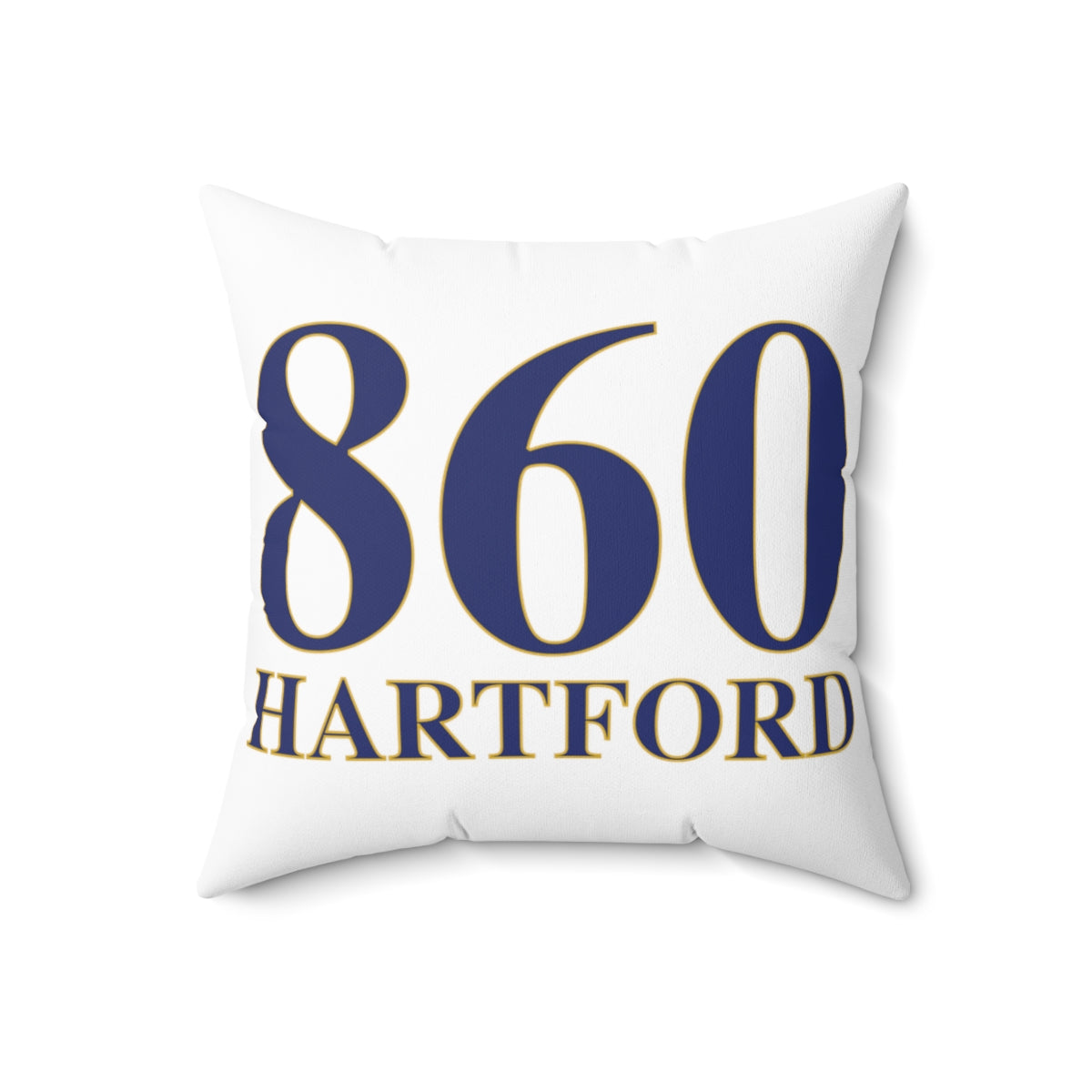 860 Hartford Spun Polyester Square Pillow 860 Hartford Collection. Inspired by the Connecticut flag and the 860! Show off for your pride for Connecticut and Hartford!   Proceeds of this collection go to help build Finding Connecticut’s website and brand. • Free USA shipping   Click here to go to our home page