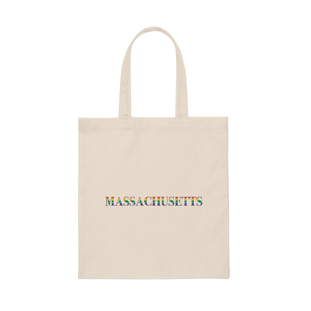 Massachusetts Rainbow Canvas Tote Bag