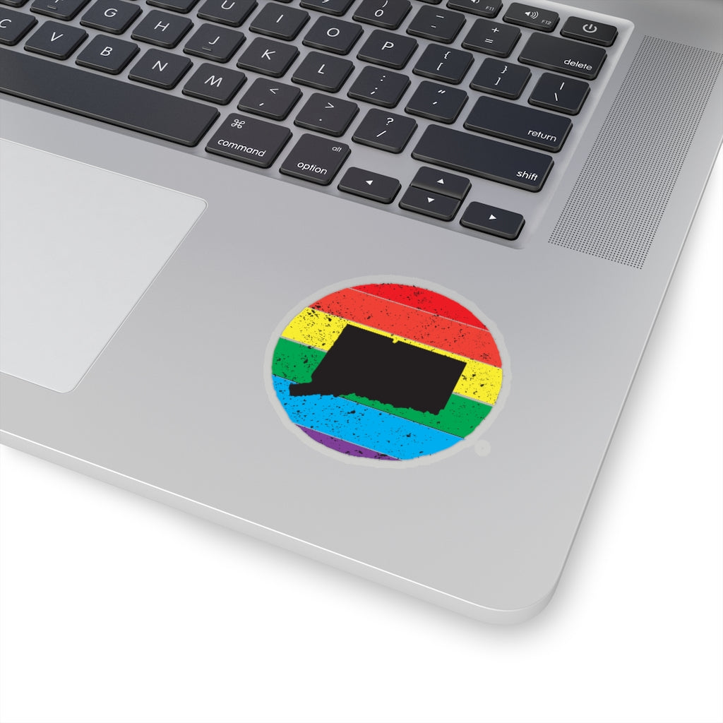 Connecticut Rainbow Kiss-Cut Stickers