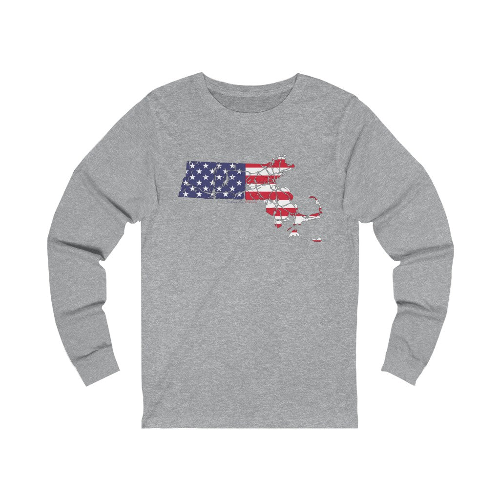 Massachusetts  American Flag collection has tee shirts, mugs, reusable bags, and other apparel and gifts. All proceeds goes to help build the Finding New England brand and get our website up and going. Free shipping on all products. 