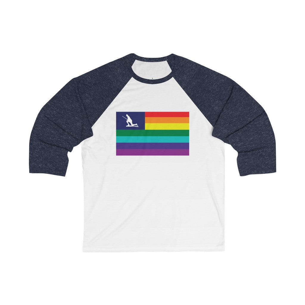 Minuteman Pride Flag Unisex 3\4 Sleeve Baseball Tee