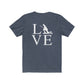 Minuteman Love (front and back) Unisex Jersey Short Sleeve Tee