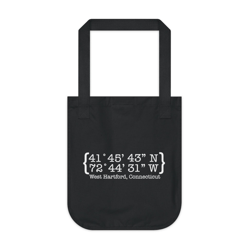 West Hartford Coordinates reusable tote bag.  West Hartford Connecticut tee shirts, hoodies sweatshirts, mugs, other apparel, home gifts, and souvenirs. Proceeds of this collection go to help Finding Connecticut’s brand. Free USA shipping. 