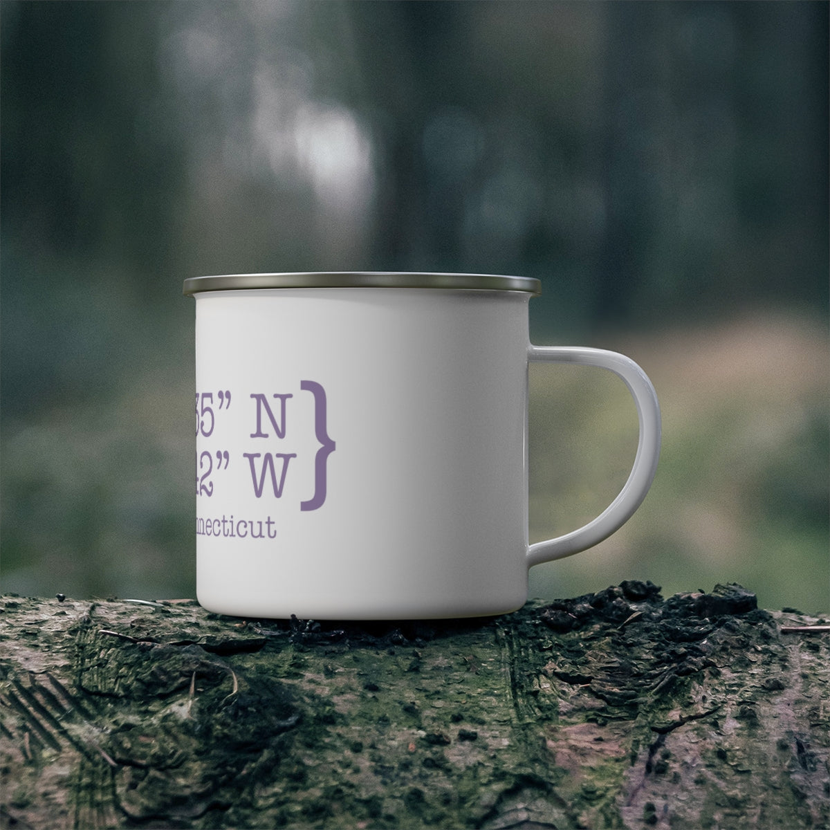 Greenwich Coordinates Enamel Camping Mug