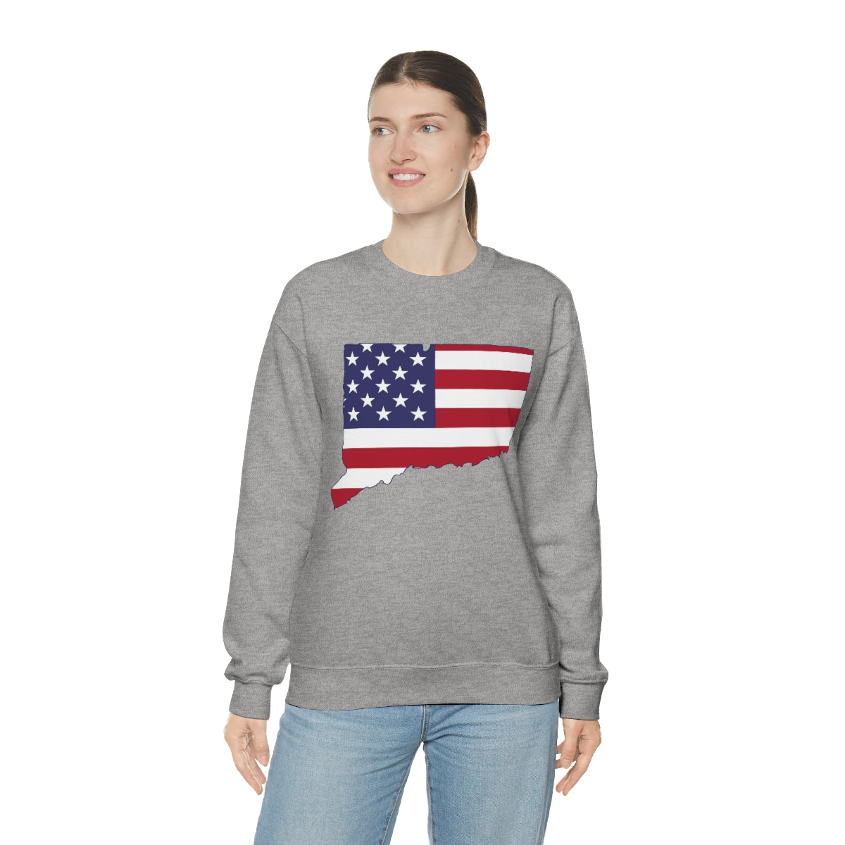 Connecticut American Flag Unisex Heavy Blend™ Crewneck Sweatshirt