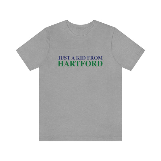 Just a kid from Hartford Unisex Jersey Short Sleeve Tee  Did you grow up in Hartford, Connecticut? Or know of someone who did? This collection is for someone who has those special Hartford memories.  Proceeds help grow Finding Connecticut's website and brand.   Click here to go back to our home page. 