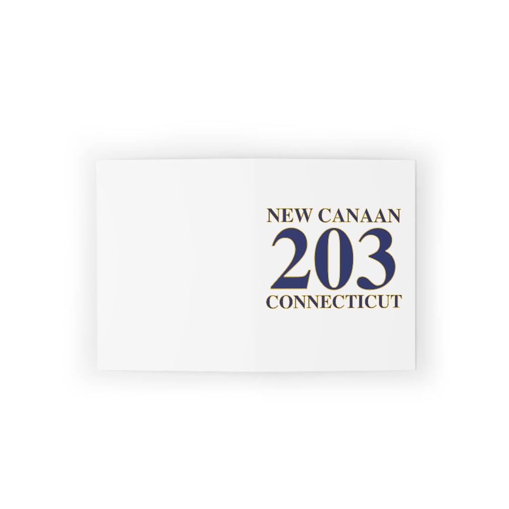 New Canaan 203 Connecticut Greeting Cards  The 203 New Canaan Collection. Show off New Canaan and Connecticut at the same time. Colors were inspired by the Connecticut state flag.   Proceeds help build Finding New Canaan and Finding Connecticut's brand. 