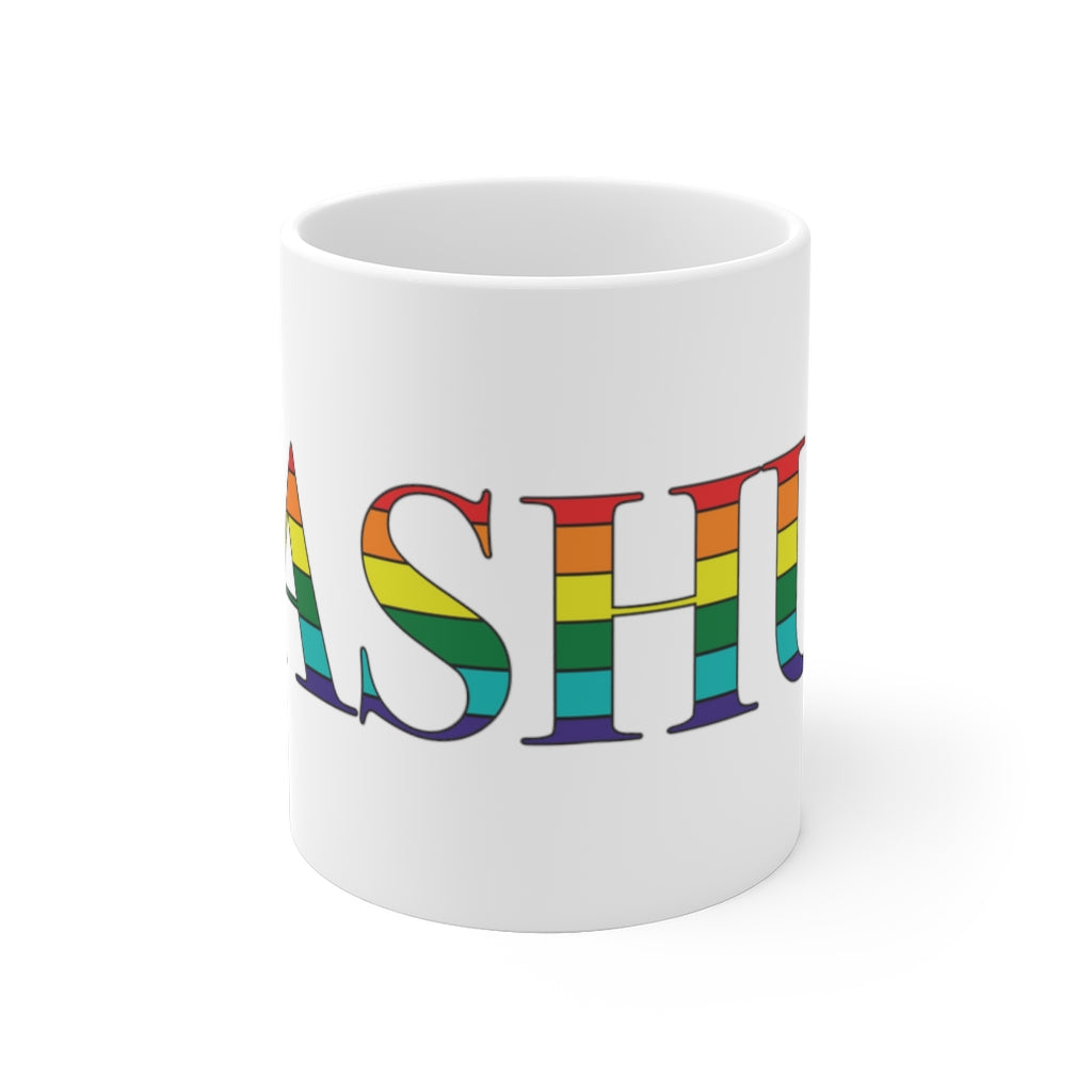 Nashua Rainbow White Ceramic Mug