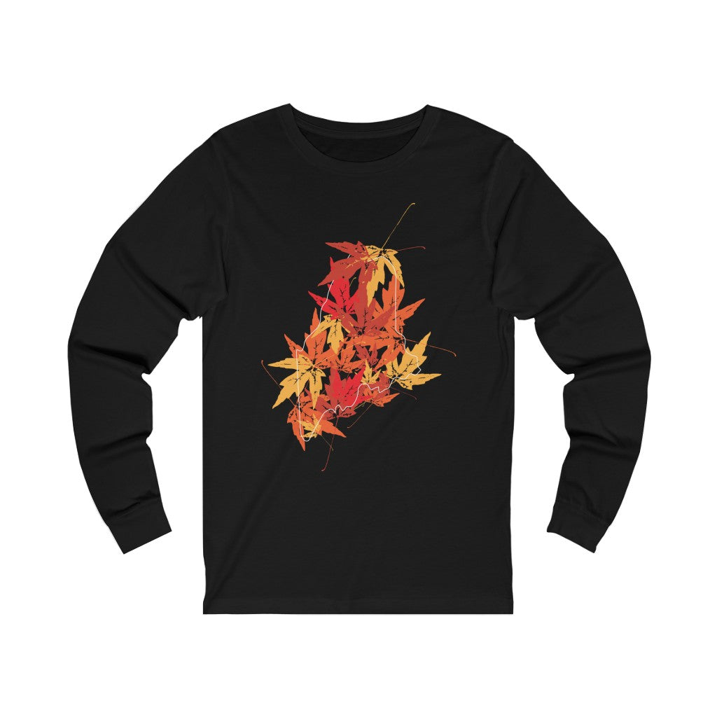 Maine leaves long sleeve tee shirt