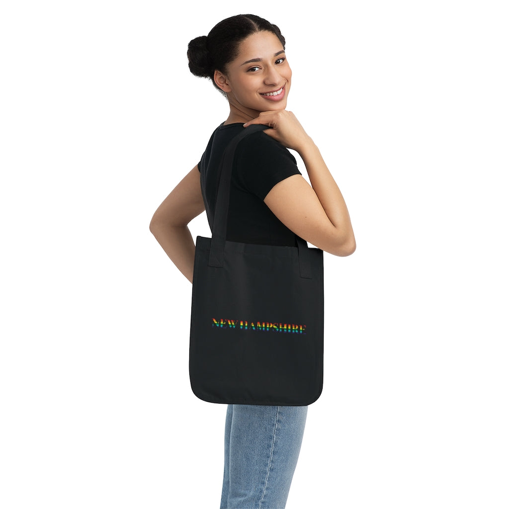 New Hampshire Rainbow Organic Canvas Tote Bag