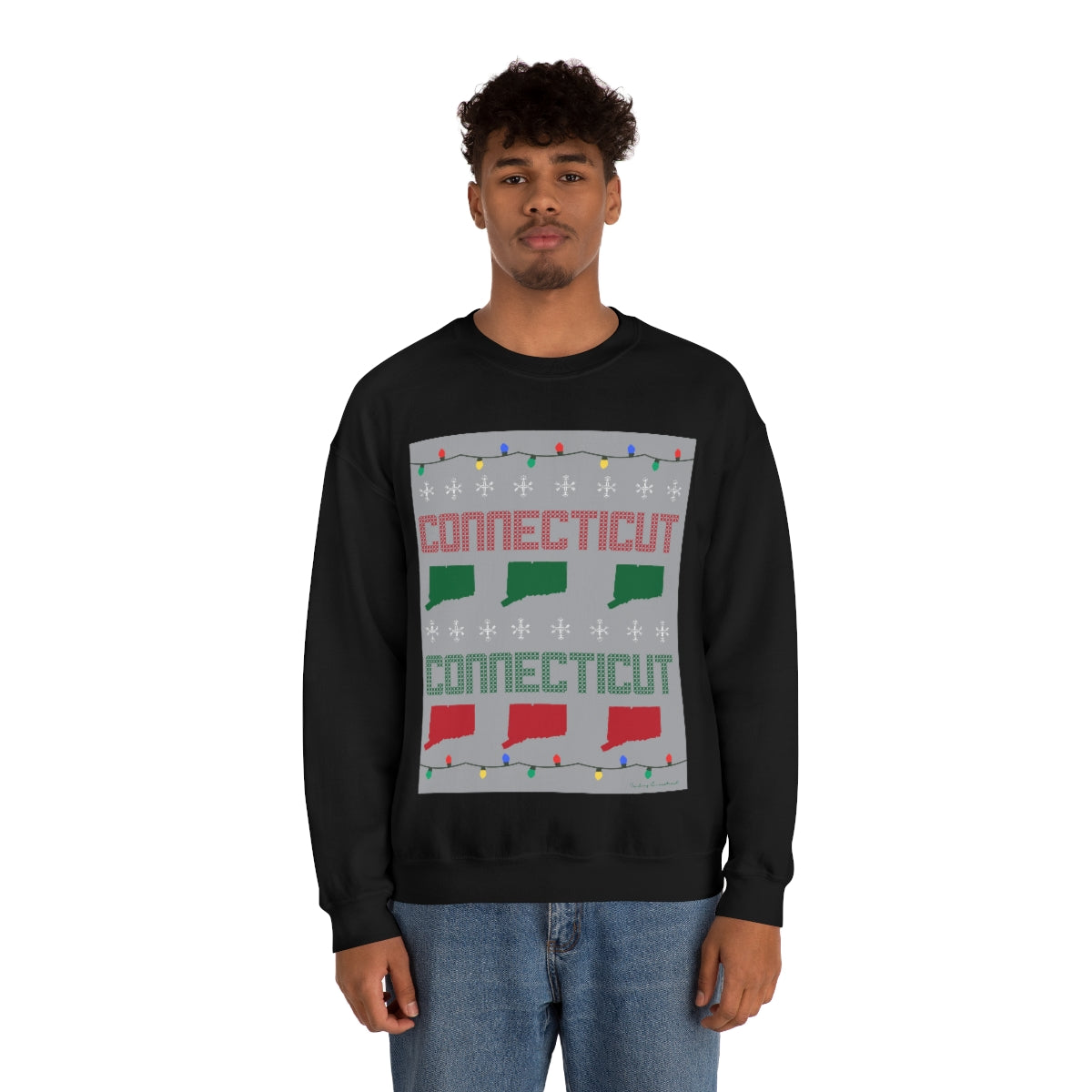 Connecticut Ugly Holiday Unisex Heavy Blend™ Crewneck Sweatshirt