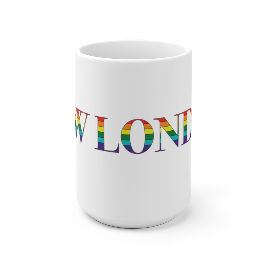 New London Rainbow White Ceramic Mug