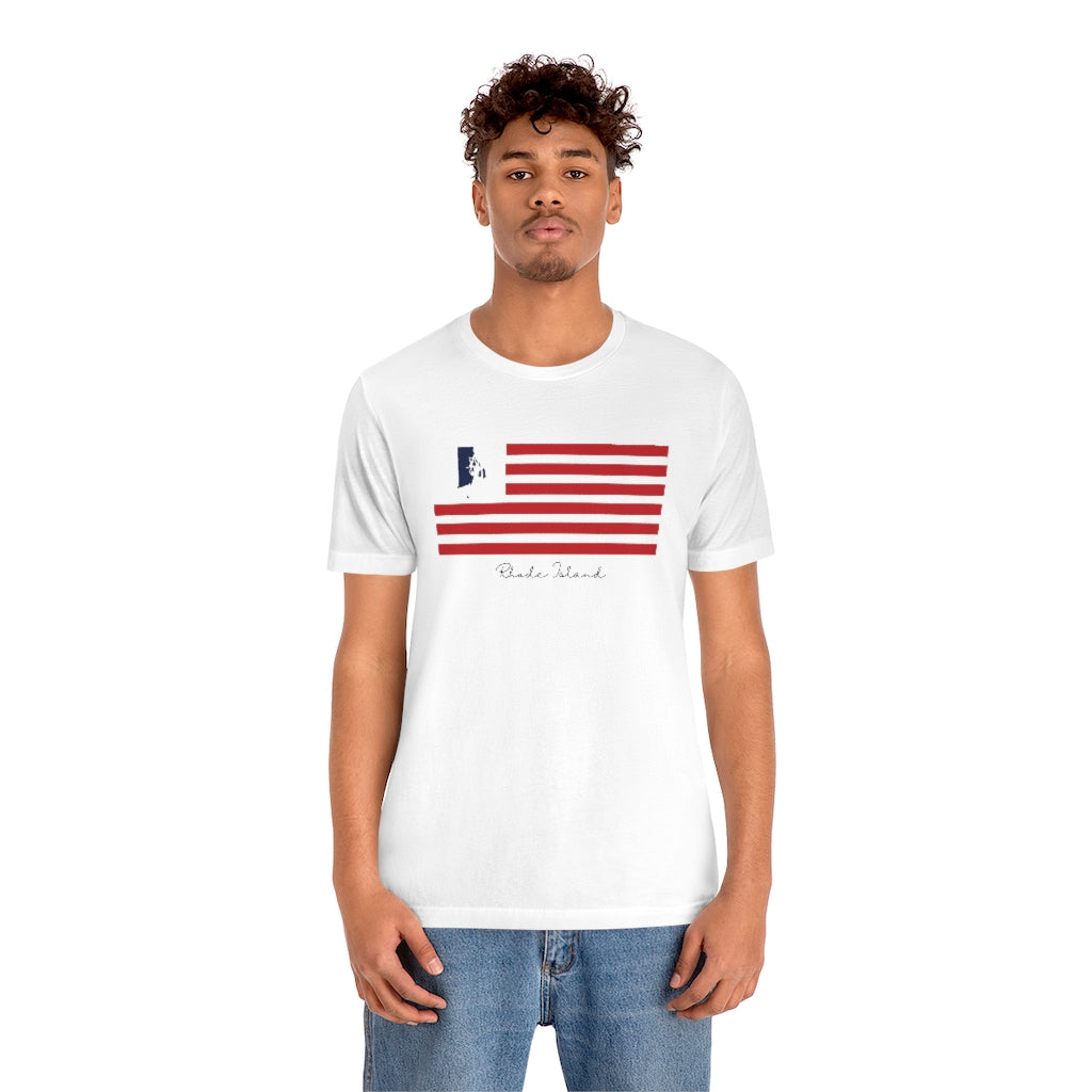 Rhode Island American Flag collection has tee shirts, mugs, reusable bags, and other apparel and gifts. All proceeds goes to help build the Finding New England brand and get our website up and going. Free shipping on all products. 