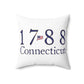 1788 Connecticut American Flag Spun Polyester Square Pillow