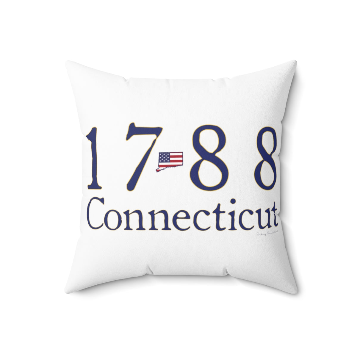 1788 Connecticut American Flag Spun Polyester Square Pillow